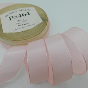 Vintage Light Pink Taffeta Ribbon, 7/8&quot;, 18 Yards, Swiss Made