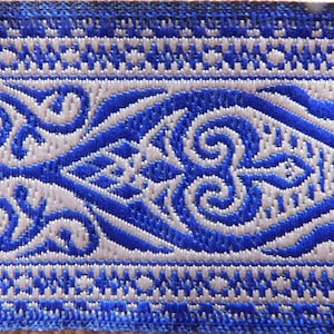 Jacquard Borte Borte Webband Jacquard Borte Royal Navy~Braun~Kostümborte~Reversibel~3-7/16&quot;