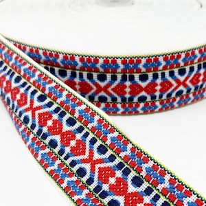 Vintage Southwestern JACQUARD BRAID Trim 2&quot; wide Boho~Guitar strap trim