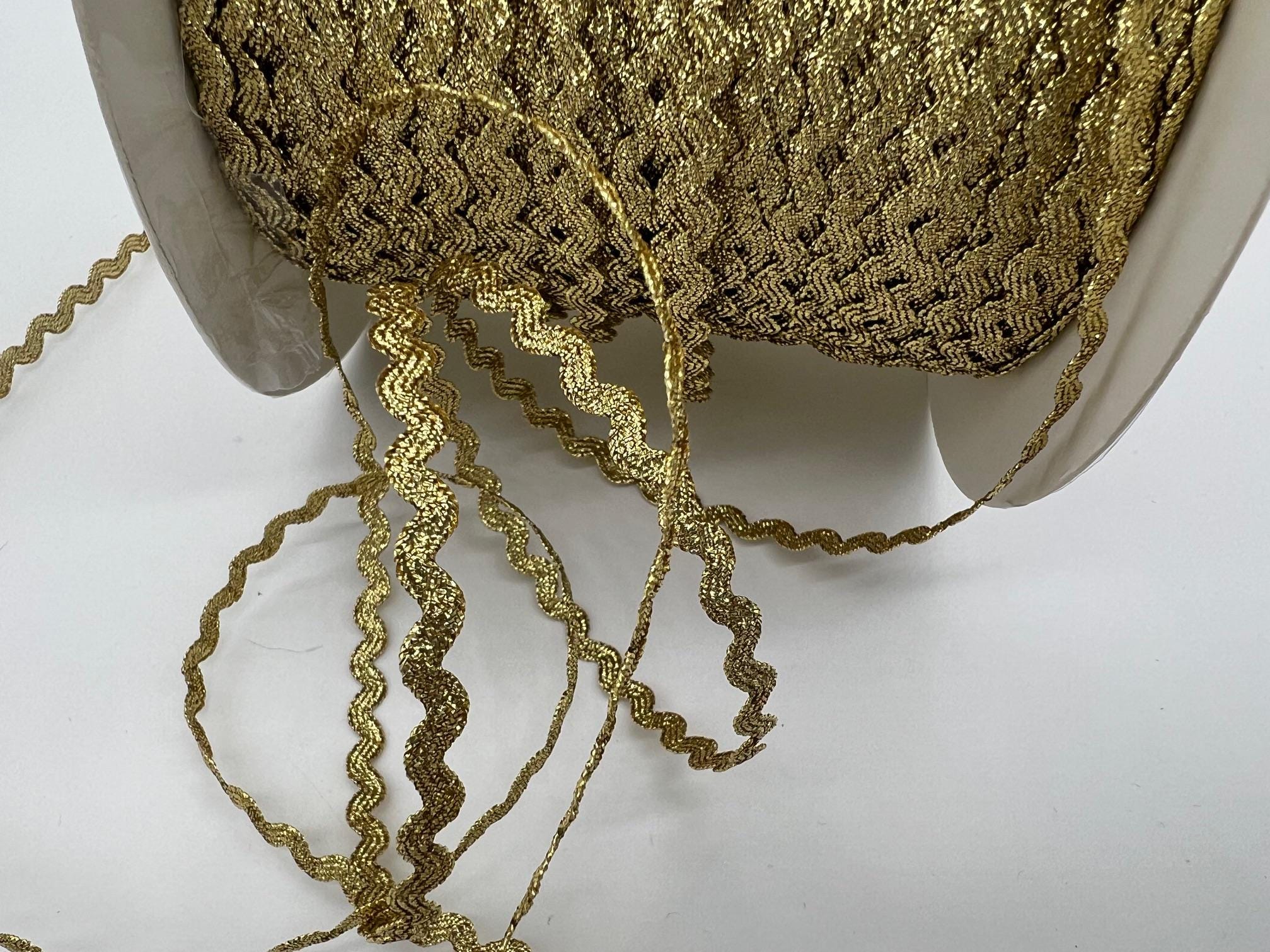 Metallic Ric Rac Trim~fancy Embellishment Trims~sparkly Gold Metallic ...