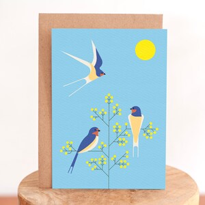 Card Swallows with envelope image 2