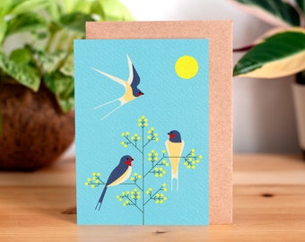Card Swallows | with envelope