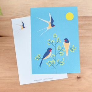 Card Swallows with envelope image 3