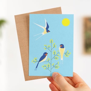 Card Swallows with envelope image 1