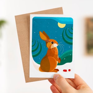 Konijn kerstkaart | met envelop