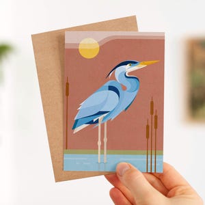Postcard Grey Heron | with envelope