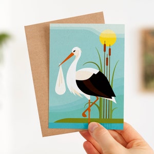 Postcard Stork | with envelope