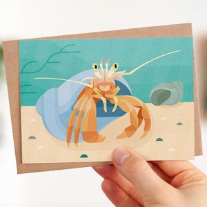 Postcard Hermit crab | with envelope
