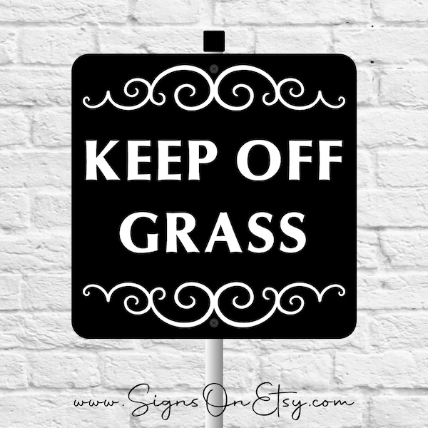 KEEP OFF GRASS Yard Sign with attached yard stake. Ships Free