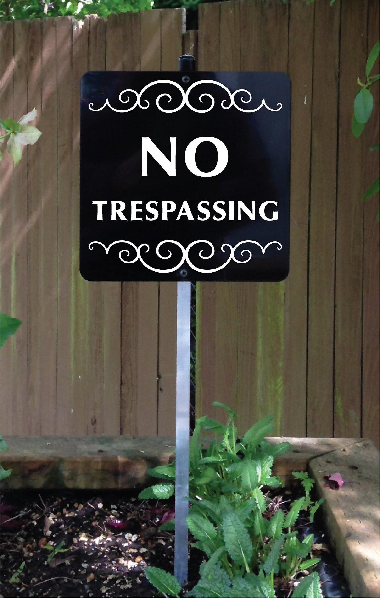 NO TRESPASSING Yard Sign With Attached Yard Stake. Ships FREE Etsy