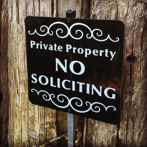 No Soliciting Sign: Private Property Aluminum Yard Stake image 7
