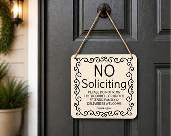 Customizable No Soliciting Door Sign, Do Not Knock ACM Panel, Housewarming Gift.