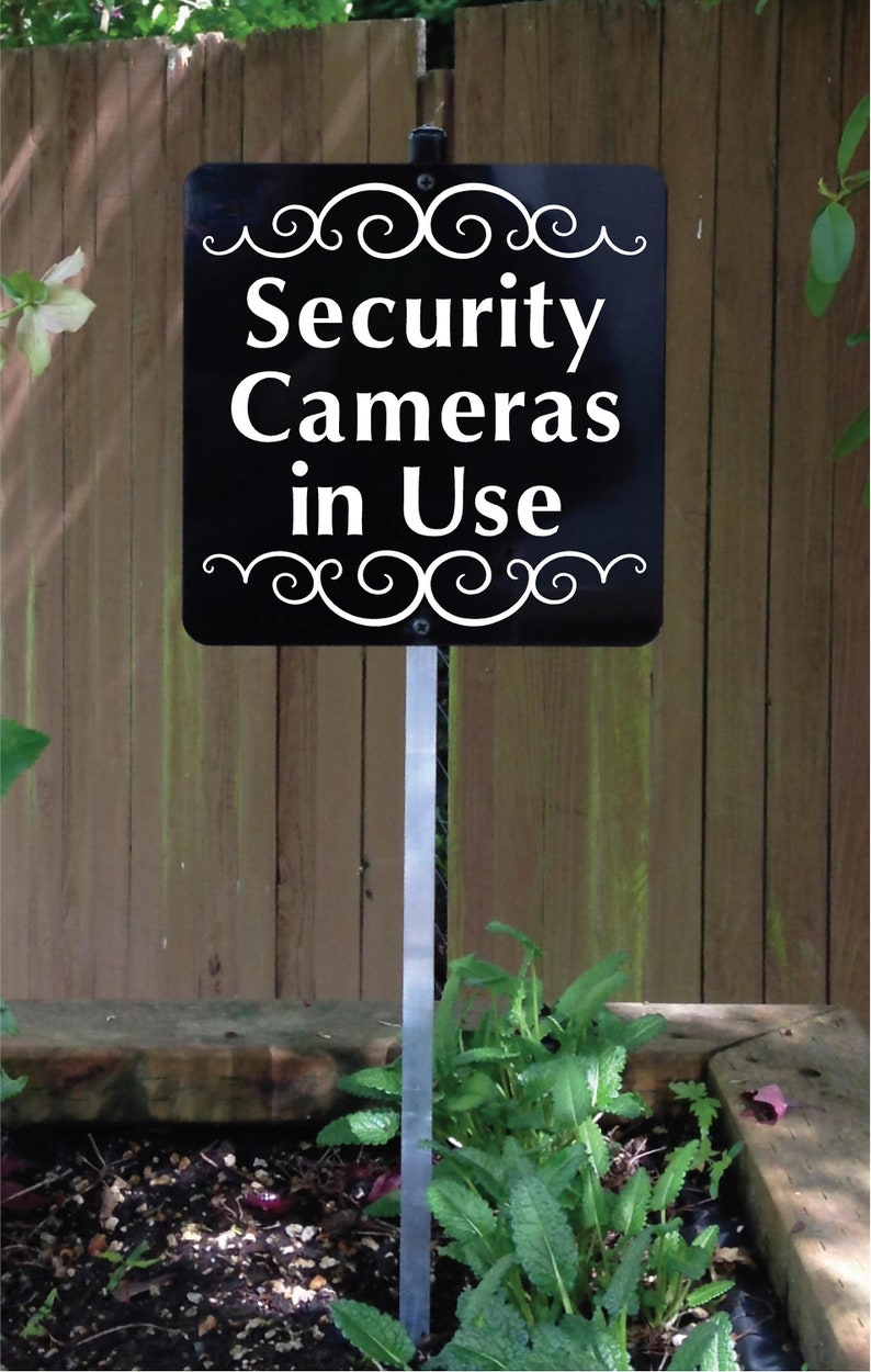 Security Cameras in Use Metal Sign Attached to Sturdy Yard Etsy