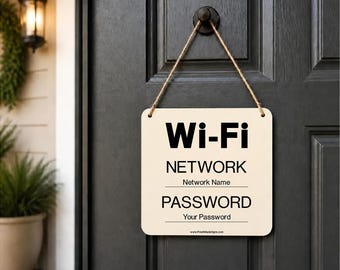 Custom Wi-Fi Password Sign | Personalized Metal Plaque for Home, Office, Hotel (ACM Panel).
