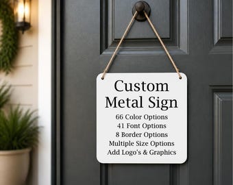 Custom Metal Sign, Weather-Resistant ACM Panel, Choose Your Colors, Fonts & Size