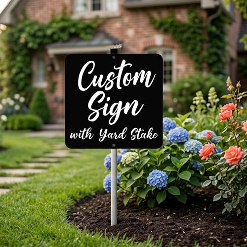 Custom Metal Sign with Stake | Add your own graphics | Built to last | Sturdy Design