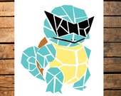 Geometric Pokemon Squirtle Squad Digital File