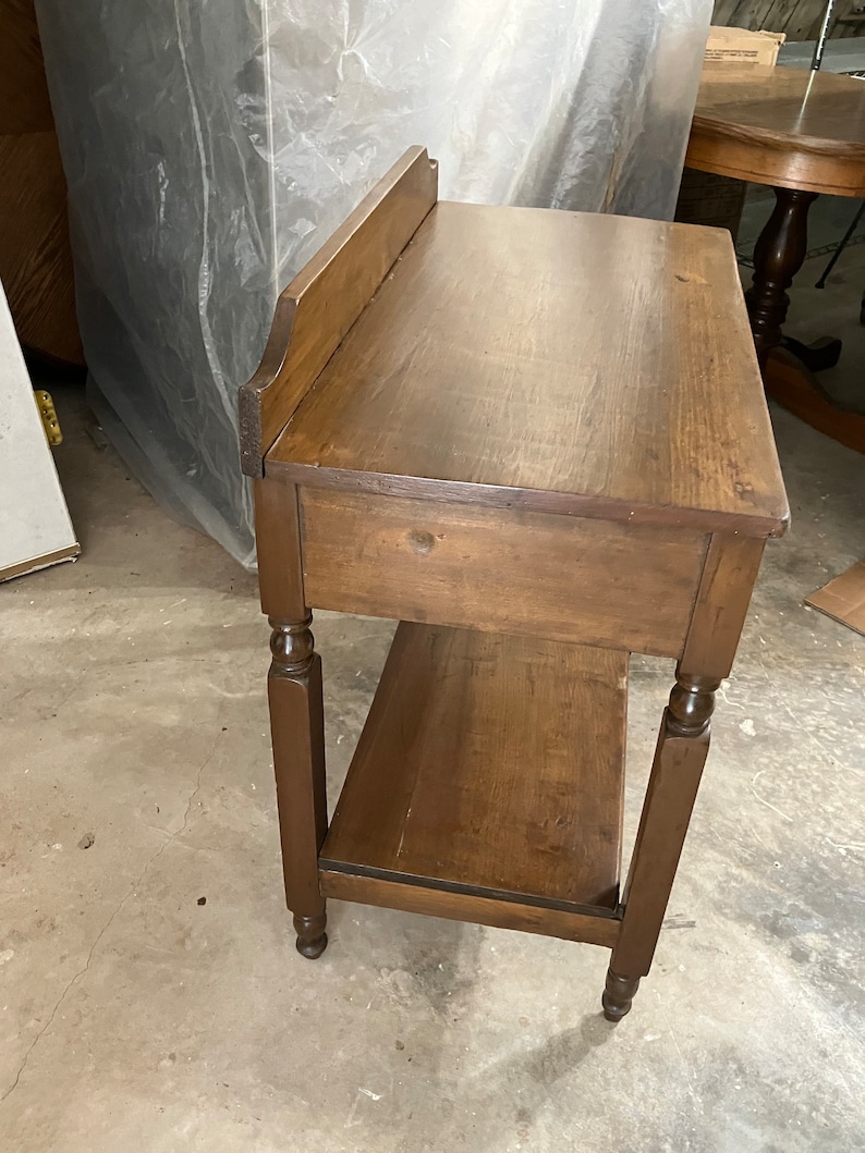 Vintage Solid Wood Entry Table for Smaller Spaces Colonial MCM Etsy