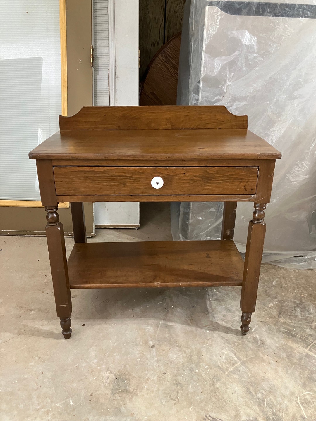 Vintage Solid Wood Entry Table for Smaller Spaces Colonial MCM Etsy