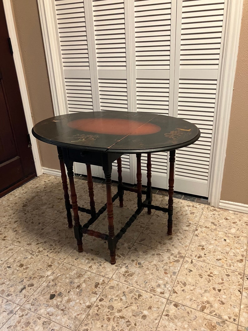 Vintage Imperial Furniture Grand Rapids Folding Wood Turned Leg Side