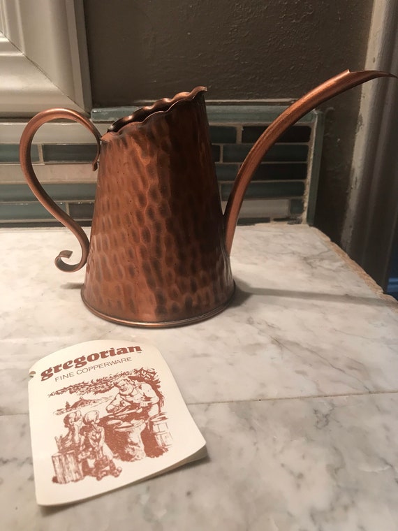 Stunning Vintage Gregorian Hammered Solid Copper Watering Can Etsy