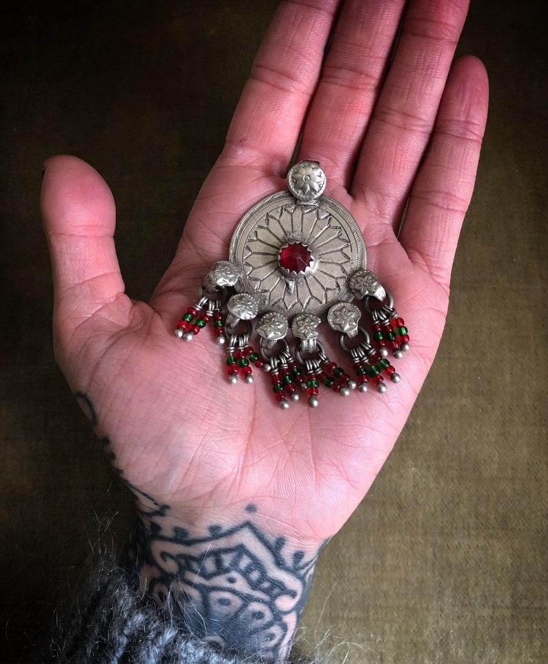 Vintage TURKMEN TRIBE high grade silver pendant