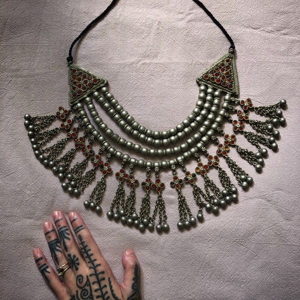 Big vintage Kuchi necklace from Afghanistan