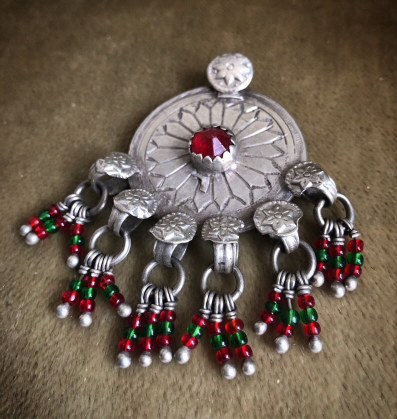 Vintage TURKMEN TRIBE high grade silver pendant