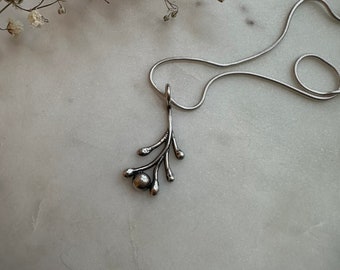 Handgemaakte bloem zilveren ketting
