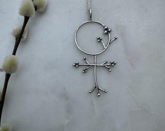 Collar de plata de ley con flor de Venus