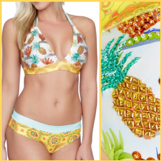 Tropical Bikini Pineapple Bikini Bikini Set Swimwear Cute