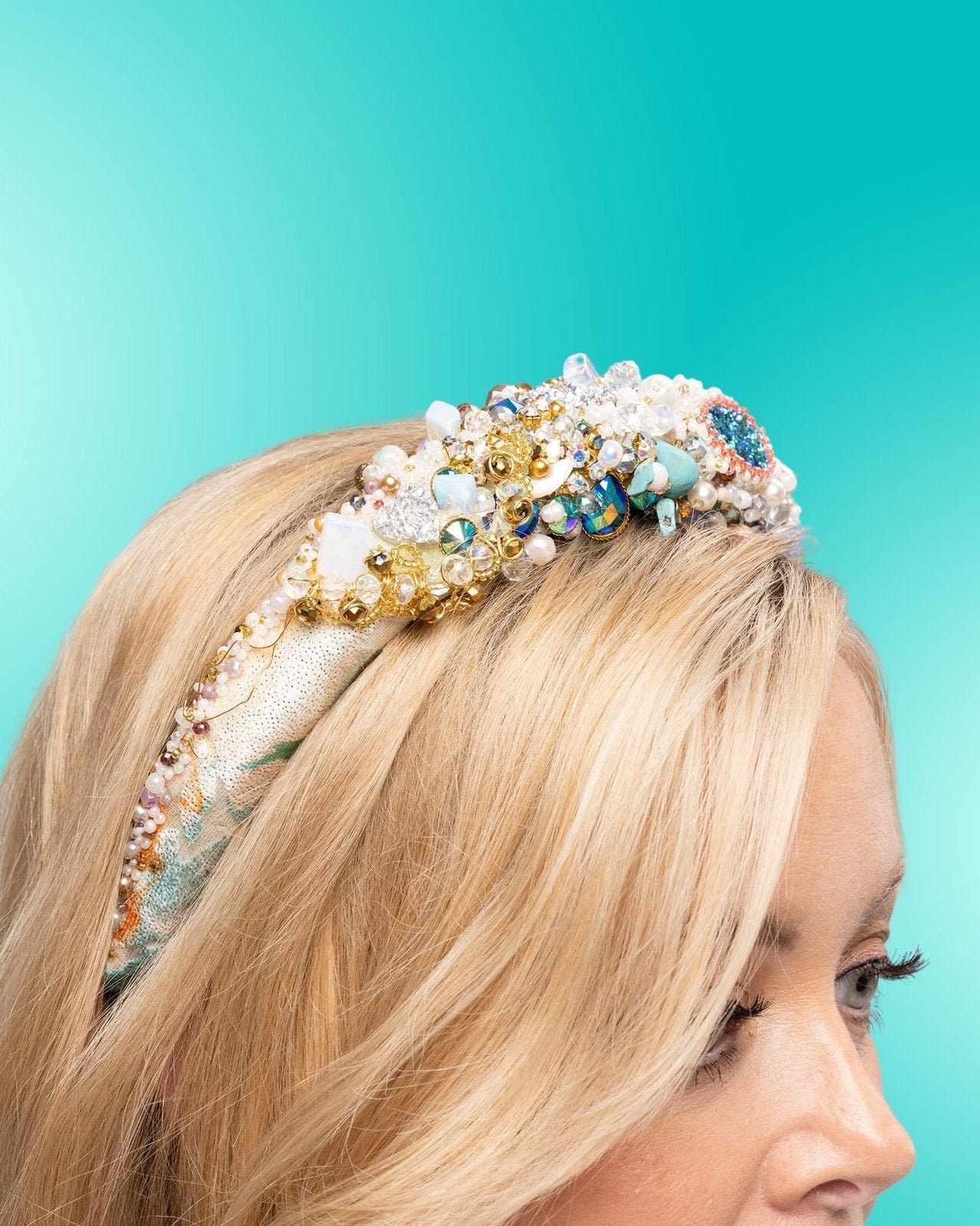 NEW Handmade Embellished
Coastal Beach Beaded Headband From beach retreats to ballroom galas—your next adventure  main image 4