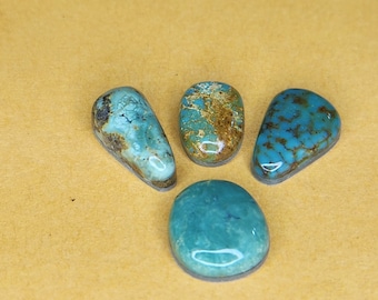 Stabilized Kingman Mixed  lot of 4 Turquoise Cabochon Cabs