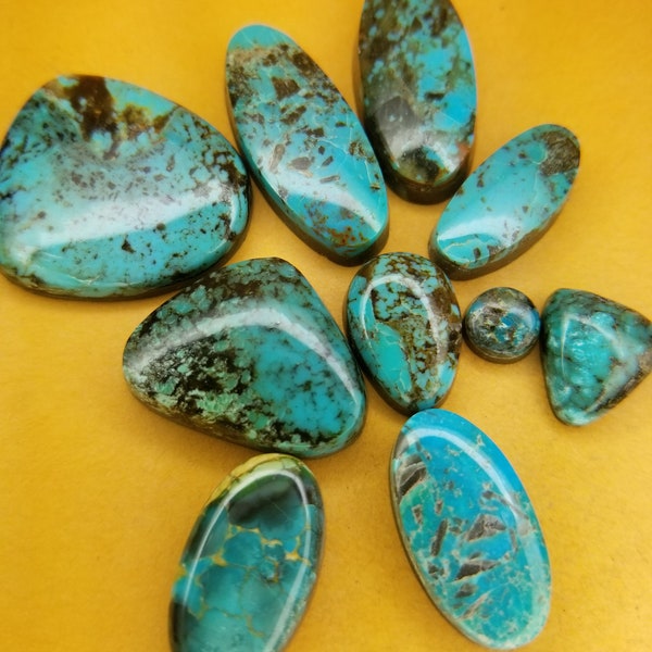 Natural  Smoky Bisbee Turquoise Cabochons