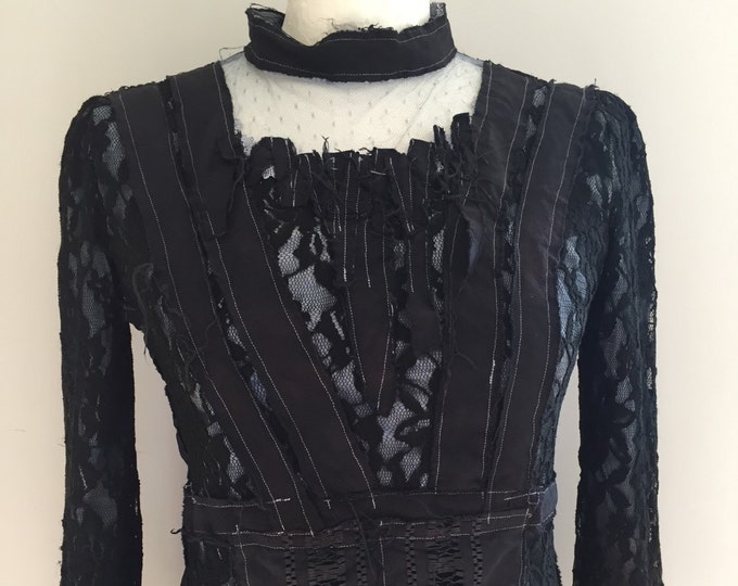 Black Victorian Blouse, Vampire Lace Style, Gothic Lace Top,unique ...