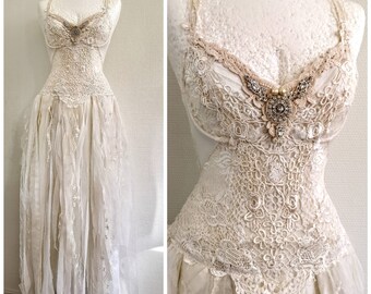 Leather Wedding Dress Native American Inspired Tribal Boho Etsy