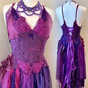 Purple Fairy Boho Wedding Dressantique Lace Bridal Gown Bride - Etsy