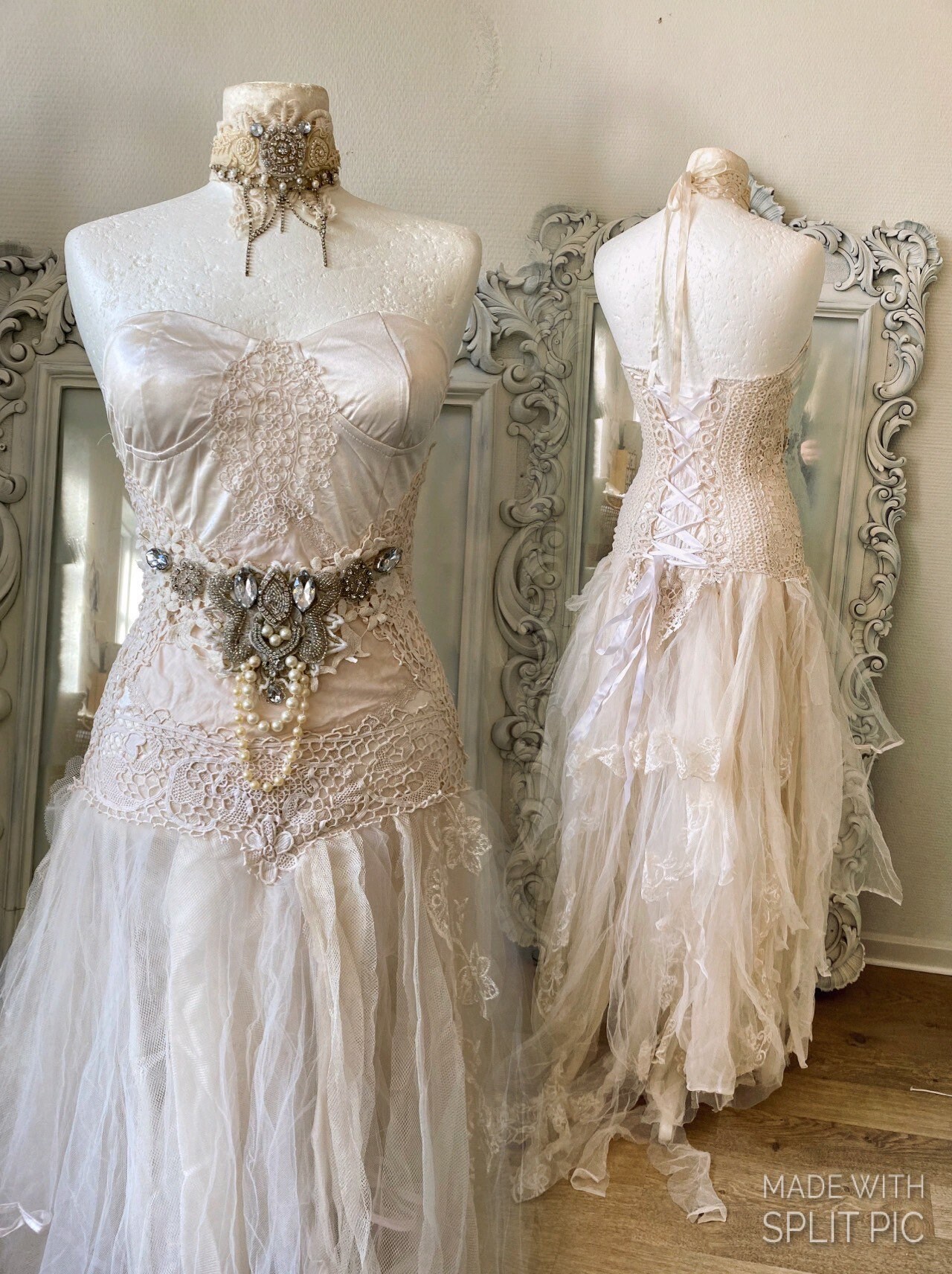 Wedding Dress With Roses Boho Bride by 