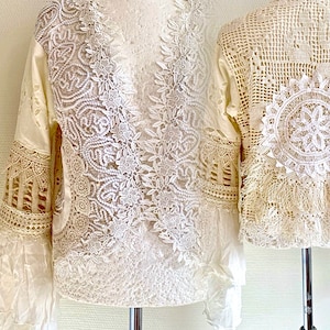 Handgemachte Boho Lace Strickjacke, Damenkleidung im viktorianischen Stil, RawRags Bild 9