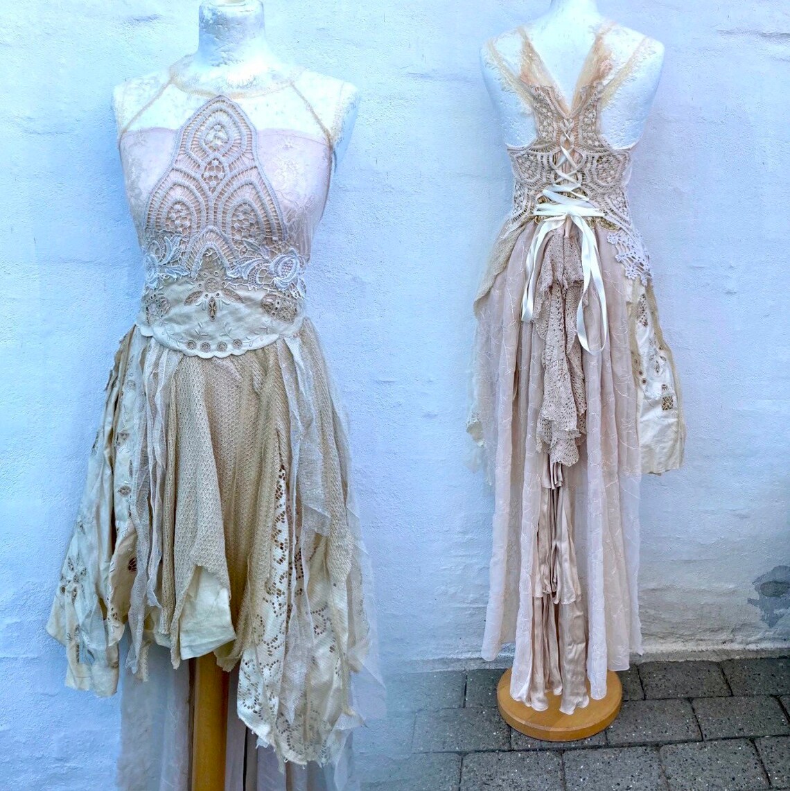 Fairy Wedding Dress Goddess Boho Elven Raw Rags - Etsy