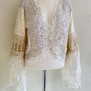 Handgemachte Boho Lace Strickjacke, Damenkleidung im viktorianischen Stil, RawRags Bild 4