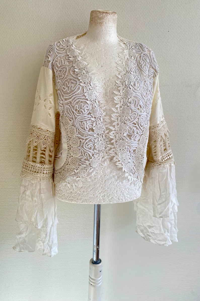 Handgemachte Boho Lace Strickjacke, Damenkleidung im viktorianischen Stil, RawRags Bild 4