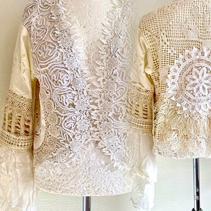 Handmade Boho lace cardigan ,Victorian style womens clothing, RawRags image 1