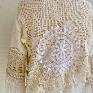 Handmade Boho lace cardigan ,Victorian style womens clothing, RawRags image 6