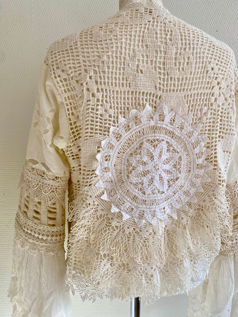 Handmade Boho lace cardigan ,Victorian style womens clothing, RawRags image 6