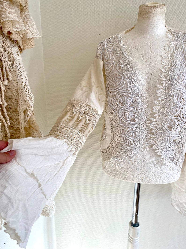 Handmade Boho lace cardigan ,Victorian style womens clothing, RawRags image 2