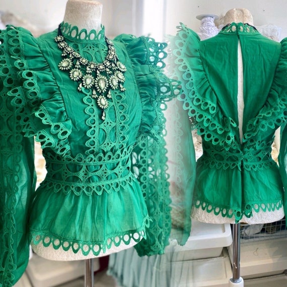 green lace tunic