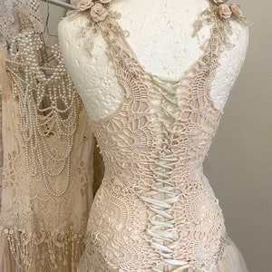 Boho wedding dress ,bridal gown rose,beach wedding dress zdjęcie 6