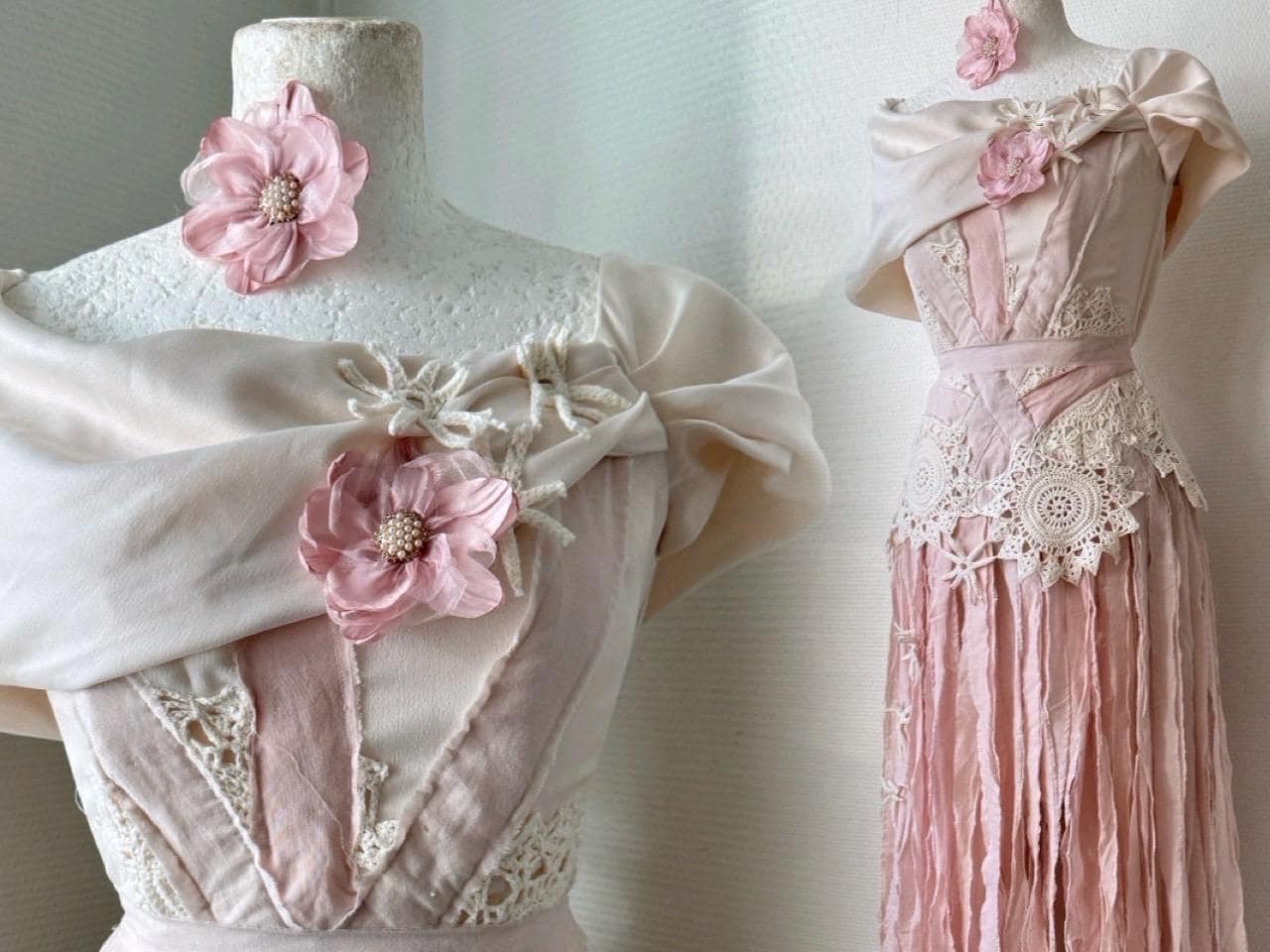 Rose Wedding dress ,ethereal bridal gown dusty rose magical bride to be Raw Rags