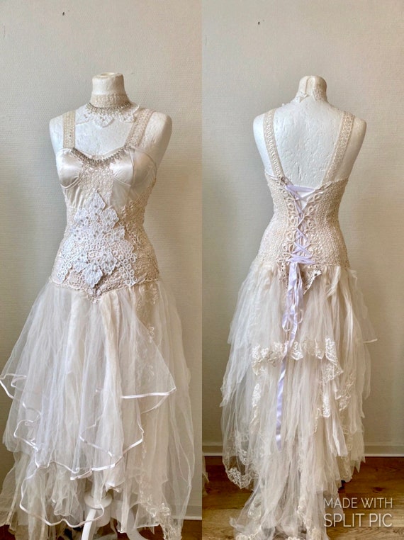 Wedding Dress Fairy Princess Boho Wedding Dress Made From | Etsy